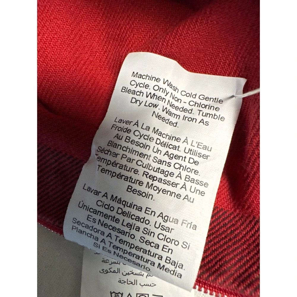 Pottery Barn Pillow Cover Unisex 24x24 Red Buffalo Check Plaid Cotton Twill